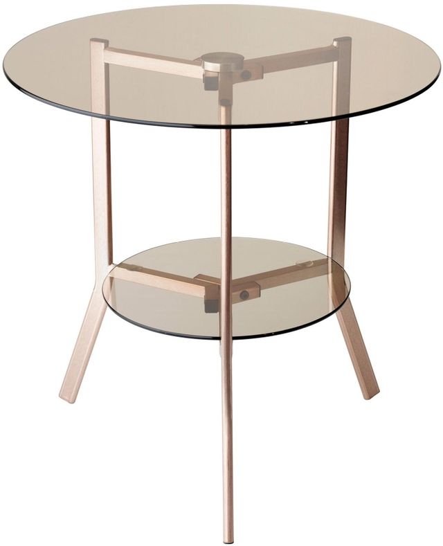 Adesso® Gibson Tint Glass top End Table with Copper Base-0