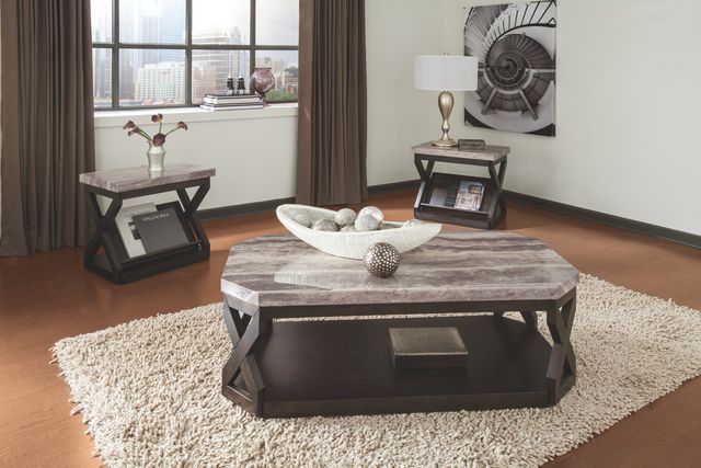 Signature Design by Ashley® Radilyn 3-Piece Grayish Brown Occasional Table Set-2