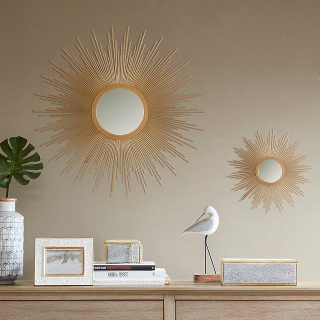 Olliix by Madison Park Gold Small Fiore Sunburst Mirror-4
