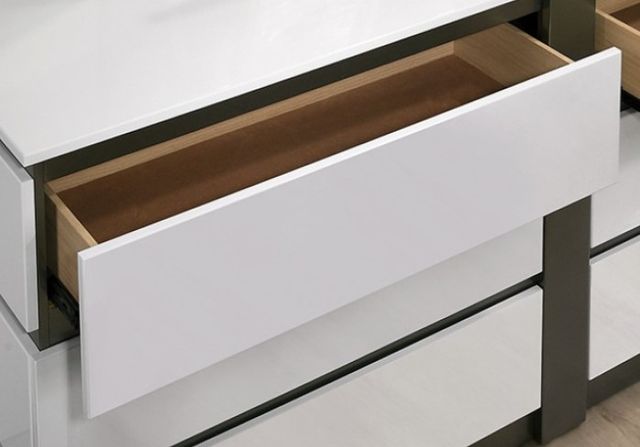 Furniture of America® Birsfelden Metallic Gray/White Dresser-2