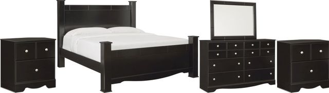 Signature Design by Ashley® Mirlotown 5-Piece Almost Black King Poster Bed Set-0