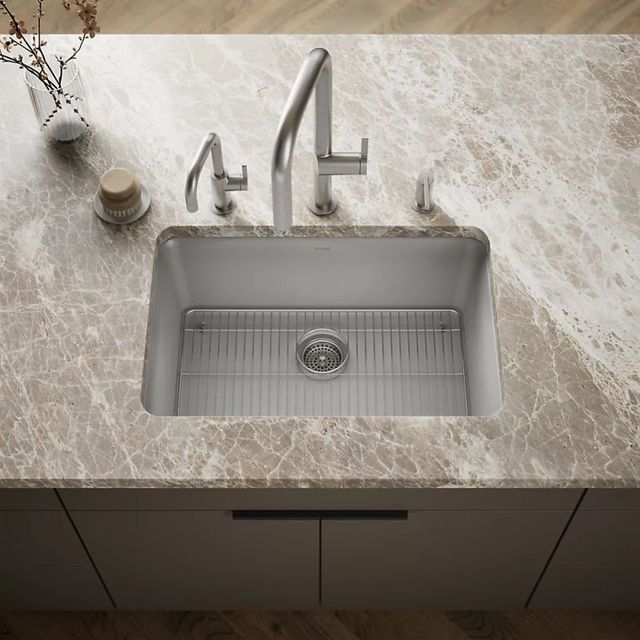 KOHLER® Cairn® Matte Gray 28" Undermount Single-Bowl Kitchen Sink-1
