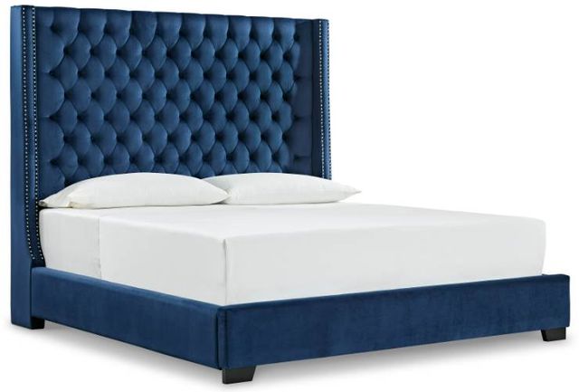 Signature Design by Ashley® Coralayne 6-Piece Blue California King Upholstered Bed Set-1