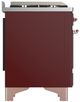 Ilve® Majestic III 48" Burgundy Pro Style Dual Fuel Natural Gas Range with Solid Door and Copper Trim-4