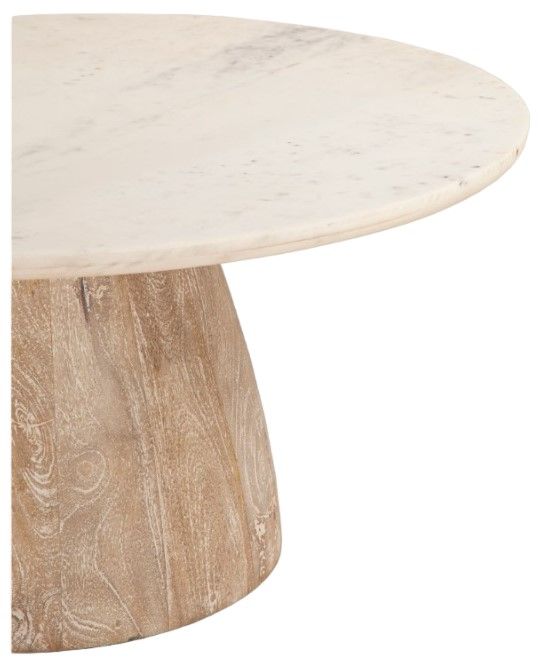 Home Trends & Design Palm Springs White Coffee Table with White Wash Base-2