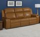 Flexsteel® Ziggy Camel Leather Power Reclining Sofa with Power Headrest and Lumbar-2
