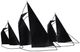 Sagebrook Home Blue/Silver Sailboats Wall Decor-3