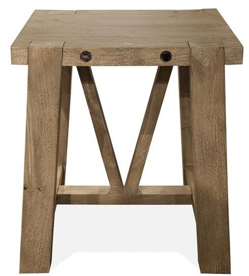 Riverside Furniture Gavin Deep Russet Square Side Table-1