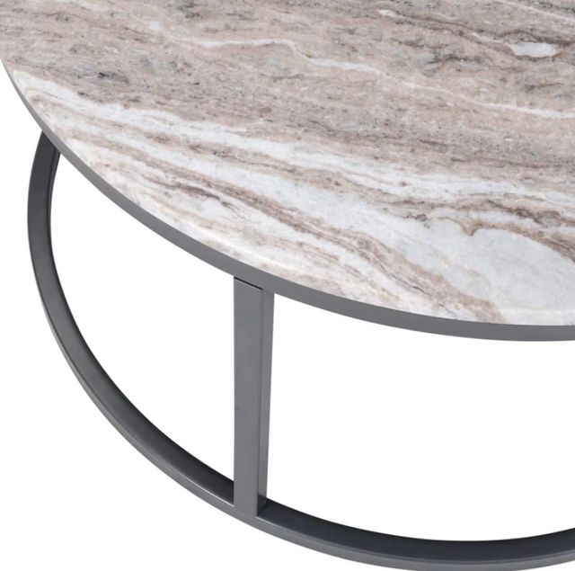 Jofran Inc. Wynn Marble Gray Cocktail Table with Gunmetal Base-4