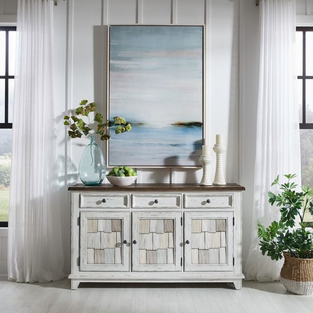 Liberty Furniture River Place Riverstone White/Tobacco Accent Server-0