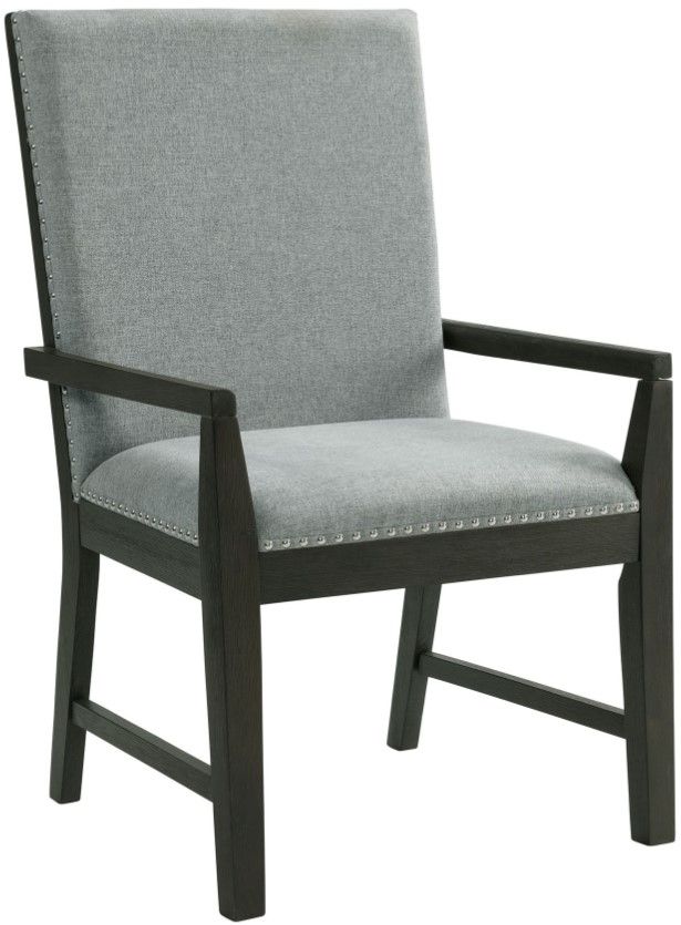 Elements International Donovan 7-Piece Black/Gray Upholstered Dining Set-3