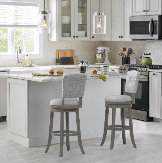 HH2 Home Santa Clara II Antique Gray/Ash Gray Swivel Counter Stool-8