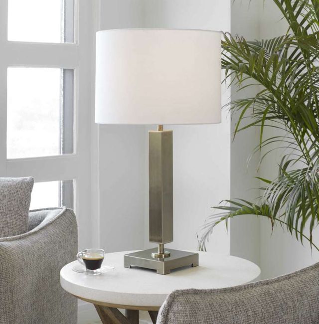 Uttermost® Duomo Brass/White Table Lamp-1
