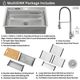 Forno Acqua MultiSINK Stainless Steel 33" Dual Mount 3-Level Workstation with Retractable Faucet and Glass Rinser-2