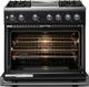 Viking® 5 Series 36" Onyx Pro Style Dual Fuel (LP) Range with Polished Chrome Trim-1