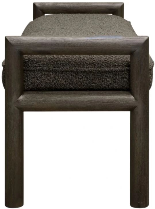 Modus Furniture Dorsey Basalt Gray/Pumpernickel Upholstered Bench-3