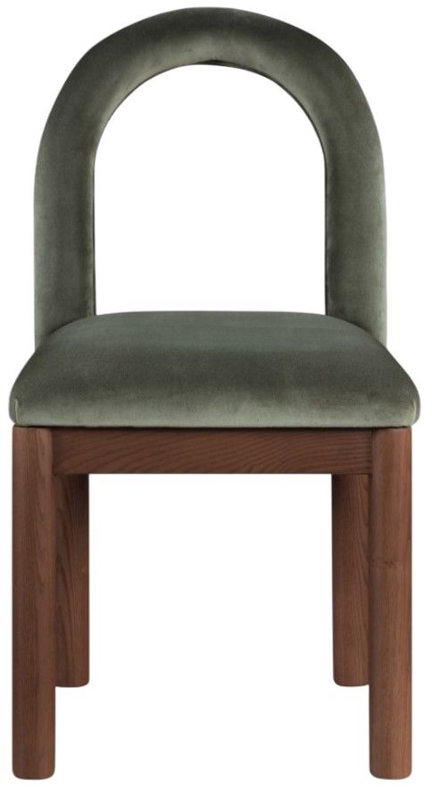 Meridian Furniture Conrad Green/Walnut Upholstered Dining Chair-1