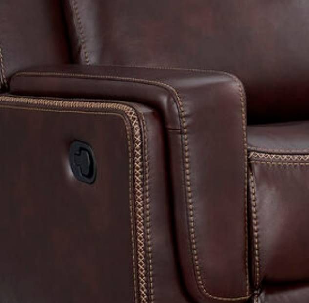 Elements International Panther Neono Brown Manual Reclining Sofa-1