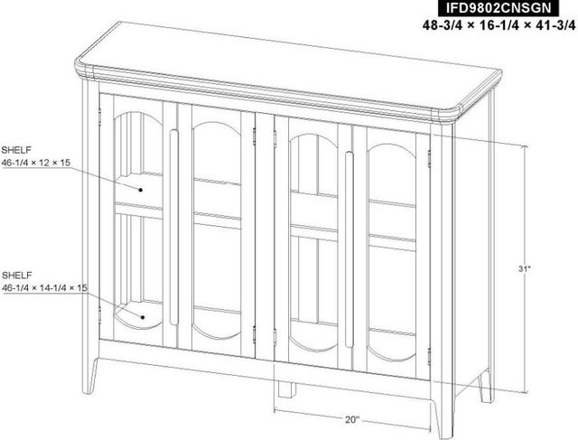 International Furniture Direct Brava Green 4-Door Console-2