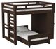Elements International Cali Kids Brown Twin Over Twin Desk Loft Bed-0
