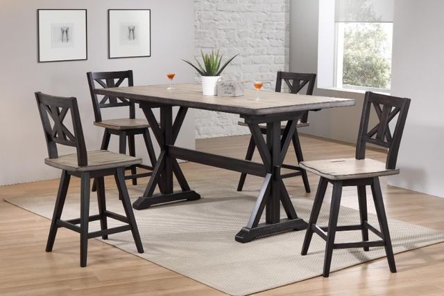 Urban Styles Furniture Orlando 5-Piece Cappuccino/Smoke Gray Counter Height Dining Set-3