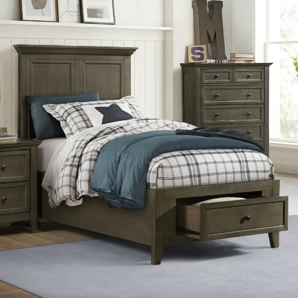 Intercon San Mateo Gray Youth Twin Storage Panel Bed-1