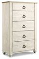 Signature Design by Ashley® Willowton 5-Piece Whitewash Twin Bedroom Set-4