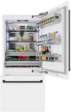 ZLINE Autograph Edition 36" 19.8 Cu. Ft. White Matte Built-In Bottom Freezer Refrigerator with Water Dispenser, Ice Maker, and Matte Black Accents-4