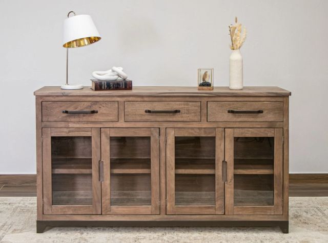 International Furniture Direct Natural Parota Brown Console-1