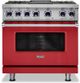 Viking® 7 Series 36" San Marzano Red Pro Style Dual Fuel Natural Gas Range with 12" Reversible Griddle-0