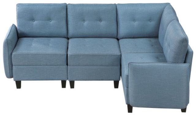 Homelegance® Garren 4-Piece Blue L-Shape Sectional with Storage-2