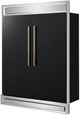 FORNO® Maderno Series Alta Qualita 60" 27.2 Cu. Ft. Black and Antique Brass Built In Side-by-Side Convertible Refrigerator/Freezer-3
