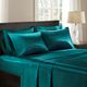 Olliix by Madison Park Essentials Teal 2 Pack of Standard Satin Pillow Case-1