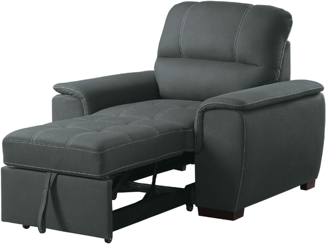 Mazin Furniture Andes Gray Chair With Pull Out Ottoman-3