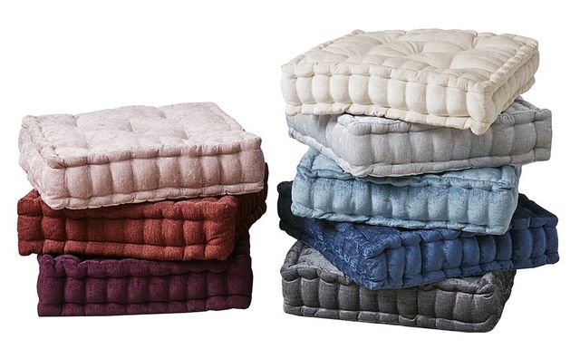 Olliix by Intelligent Design Azza Spice 20" x 20" Poly Chenille Square Floor Pillow Cushion-3