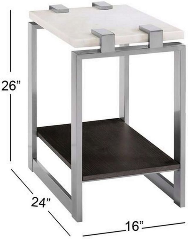 Magnussen Home® Paradox Pearl White Rectangular Accent Table with Platinum Frame -1