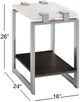 Magnussen Home® Paradox Pearl White Rectangular Accent Table with Platinum Frame -1