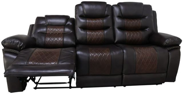 New Classic® Home Furnishings Nikko Brown Dual Manual Reclining Sofa-2