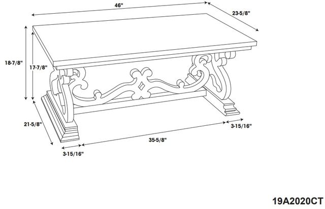 Powell® Stardust Distressed White Coffee Table-4