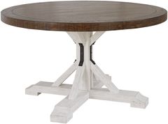 Signature Design by Ashley® Valebeck Brown Round Dining Table with Beige Pedestal