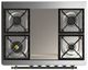 Ilve® Majestic III 36" White Pro Style Dual Fuel Natural Gas Range with Solid Door and Burnished Trim-2