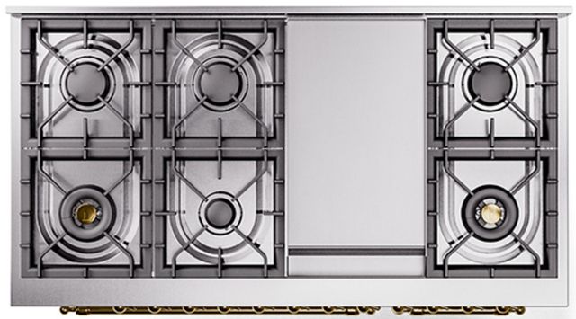 Ilve® Nostalgie II Series 48" White Pro Style Dual Fuel Range-2