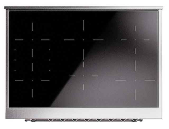 Ilve® Nostalgie II Noblesse 36'' Glossy Black Pro Style Induction Range with Chrome Trim-3