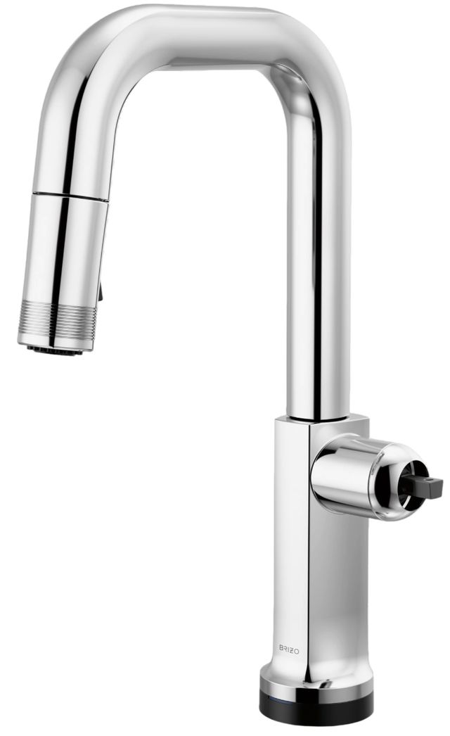 Brizo Kintsu® Lumicoat® Polished Chrome SmartTouch® Pull-Down Prep Faucet with SquareSpout-0