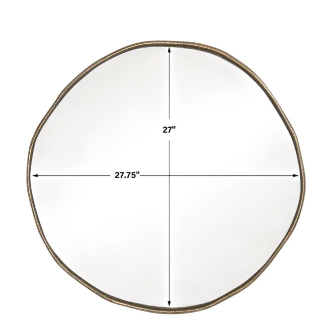 Uttermost® Lowen Antique Brass Round Mirror-2
