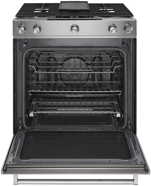 KitchenAid® 30" Stainless Steel Slide In Dual Fuel Range-5