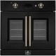 FORNO® Asti Series Alta Qualita 30" Black and Antique Brass Single Electric Wall Oven -0