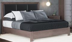 Lit plateforme rembourré double Meubles JLM Drummond - Poivre