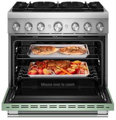 KitchenAid® 36" Cardamom Pro Style Dual Fuel Range with No Preheat Air Fry Mode-1