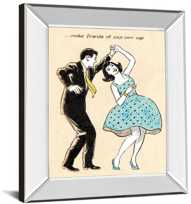 Classy Art Make Friends of Your Own Age by Roy Newby Mirror Framed Wall Art-1